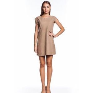 Joie Aloisa Leather Dress Camel Shift Suede